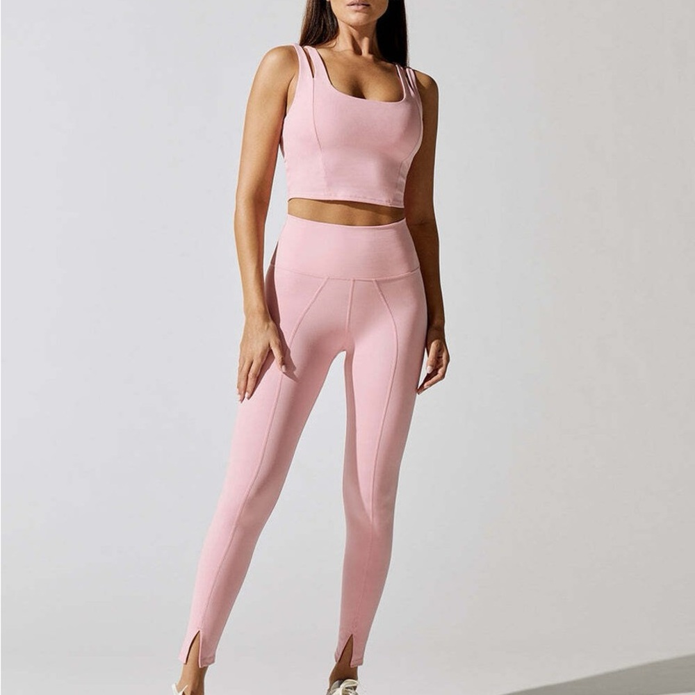 Carbon38 x Eleven by Venus Williams Pink Legging, sz medium, ankle slit, 7/8